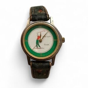 Vintage 1990s Annie Klein Golf Themed Quartz Wristwatch - Green Accent